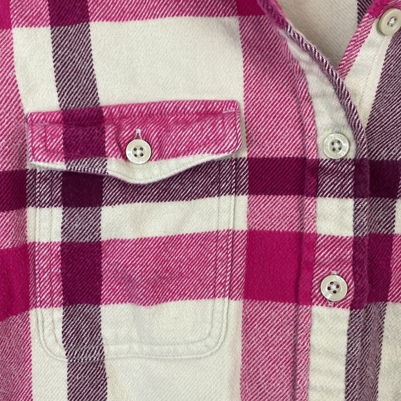 Patagonia 100% Organic Cotton Plaid Flannel Button Up Shirt Size 12 - Picture 2 of 4